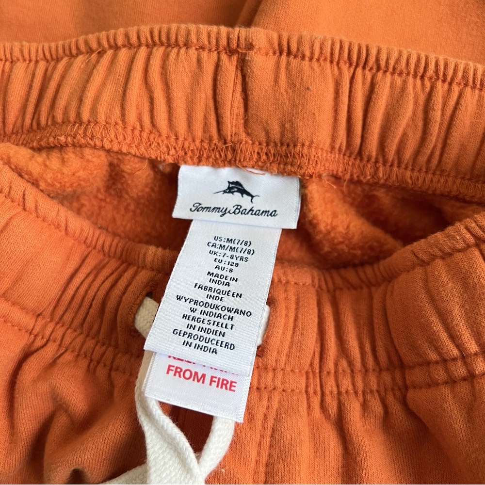 Orange Drawstring Terry Shorts - Picture 5 of 6